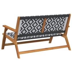 Banc de jardin Noir et blanc 122x76x73.5 cm Bois massif d'acacia 