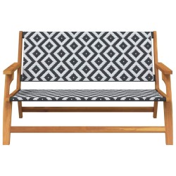 Banc de jardin Noir et blanc 122x76x73.5 cm Bois massif d'acacia 