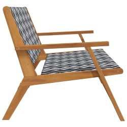 Banc de jardin Noir et blanc 122x76x73.5 cm Bois massif d'acacia 