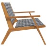 Banc de jardin Noir et blanc 122x76x73.5 cm Bois massif d'acacia 