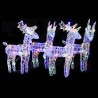 Rennes de Noël 4 pcs 160 LED Multicolore Acrylique 