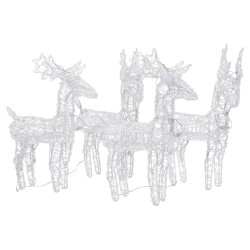 Rennes de Noël 4 pcs 160 LED Multicolore Acrylique 