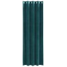 Rideaux opaques avec œillets 2 pcs en velours vert foncé 
