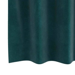 Rideaux opaques avec œillets 2 pcs en velours vert foncé 