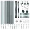 Ensemble de poteaux de clôture 13 pcs Vert Ø32mm 100 cm Métal 