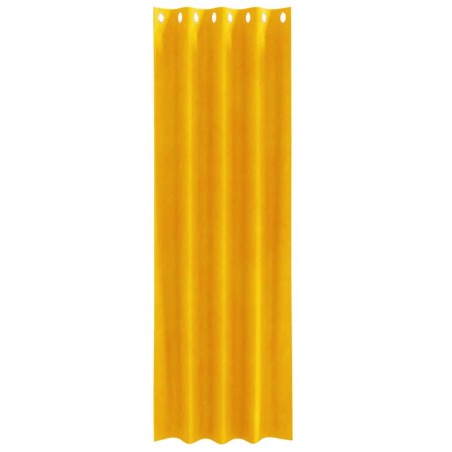 Rideaux occultants avec œillets 2 pcs Jaune moutarde Velours 