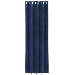 Rideaux occultants avec œillets 2 pcs Velours bleu nuit 