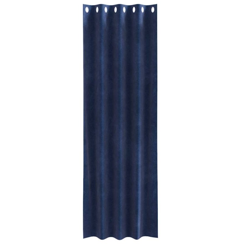 Rideaux occultants avec œillets 2 pcs Velours bleu nuit 
