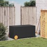 Boîte de rangement de jardin et roues noir 190L résine tressée 
