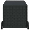 Boîte de rangement de jardin et roues noir 190L résine tressée 