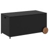 Boîte de rangement de jardin et roues noir 190L résine tressée 