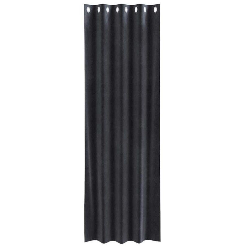 rideaux occultants avec œillets 2 pièces en velours gris foncé 