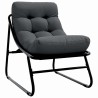Chaises Relaxantes de Jardin 2 pcs avec Coussin Noir 60x80x71 cm Acier 