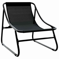 Chaises Relaxantes de Jardin 2 pcs avec Coussin Noir 60x80x71 cm Acier 