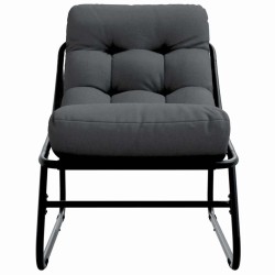 Chaises Relaxantes de Jardin 2 pcs avec Coussin Noir 60x80x71 cm Acier 
