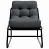 Chaises Relaxantes de Jardin 2 pcs avec Coussin Noir 60x80x71 cm Acier 