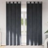 Rideaux occultants avec œillets 2 pcs en velours gris clair 