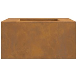 Brasero carré 80x80x40 cm en acier weathering 