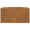 Brasero carré 80x80x40 cm en acier weathering 