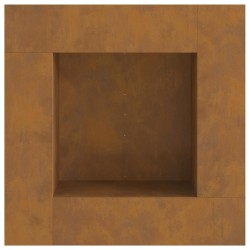 Brasero carré 80x80x40 cm en acier weathering 