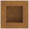 Brasero carré 80x80x40 cm en acier weathering 