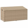 Boîte de rangement de jardin beige 110x50x58 cm résine tressée 