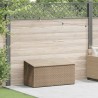 Boîte de rangement de jardin beige 110x50x58 cm résine tressée 