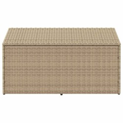 Boîte de rangement de jardin beige 110x50x58 cm résine tressée 