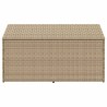 Boîte de rangement de jardin beige 110x50x58 cm résine tressée 