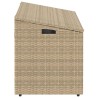Boîte de rangement de jardin beige 110x50x58 cm résine tressée 
