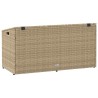 Boîte de rangement de jardin beige 110x50x58 cm résine tressée 