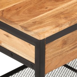Banc à chaussures 110x35x45 cm bois massif d'acacia et fer 
