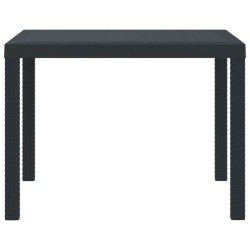 Table de jardin Anthracite 100x100x73 cm en polyrotin 