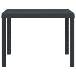 Table de jardin Anthracite 100x100x73 cm en polyrotin 