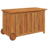 Boîte de rangement de jardin avec roues 90x50x58 cm Bois acacia 
