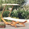 Lit repos avec auvent 100x190x134 cm Bois courbé massif Crème 