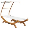 Lit repos avec auvent 100x190x134 cm Bois courbé massif Crème 