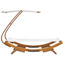Lit repos avec auvent 100x190x134 cm Bois courbé massif Crème 