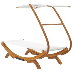 Lit repos avec auvent 100x190x134 cm Bois courbé massif Crème 