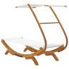 Lit repos avec auvent 100x190x134 cm Bois courbé massif Crème 