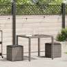 Tabourets jardin coussins lot de 2 gris 40x40x43 cm poly rotin 