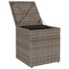 Tabourets jardin coussins lot de 2 gris 40x40x43 cm poly rotin 