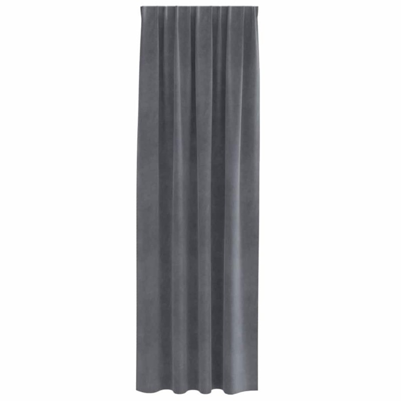 Rideaux occultants avec bande supérieure 2 pcs en velours gris clair super 