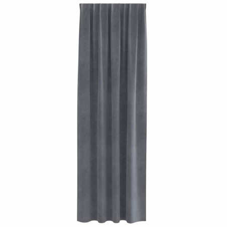 Rideaux occultants avec bande supérieure 2 pcs en velours gris clair super 