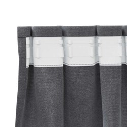 Rideaux occultants avec bande supérieure 2 pcs en velours gris clair super 