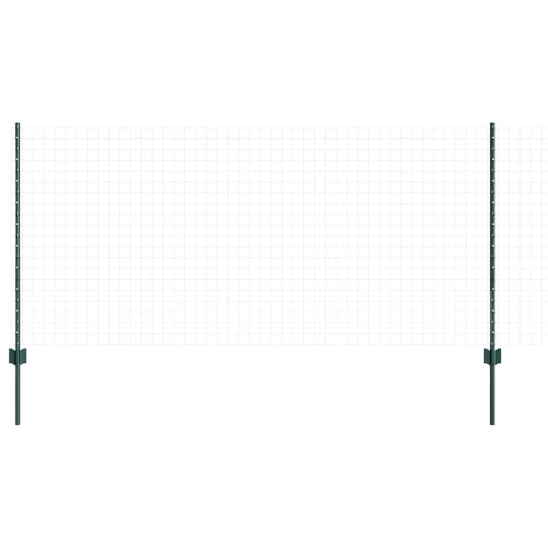 Poteaux de clôture 5 pcs en U vert de 100 cm en acier 