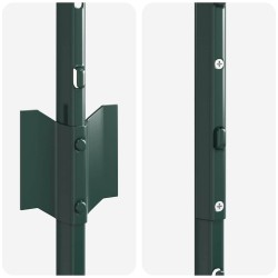 Poteaux de clôture 5 pcs en U vert de 100 cm en acier 