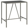 Table de bar et dessus en verre gris 110x70x110 cm poly rotin 