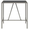 Table de bar et dessus en verre gris 110x70x110 cm poly rotin 