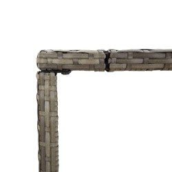 Table de bar et dessus en verre gris 110x70x110 cm poly rotin 